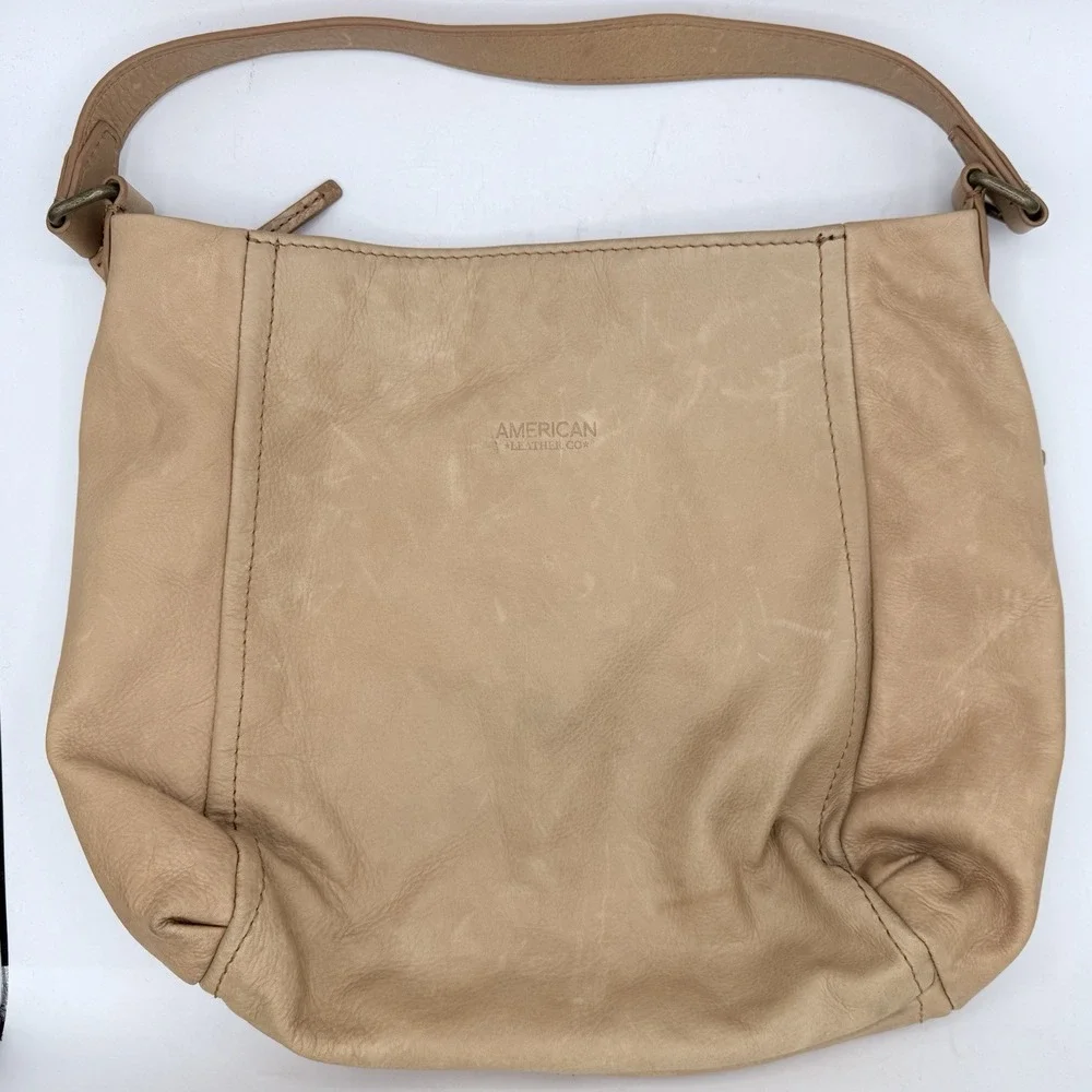 American Leather Co Women's Shoulder Slouchy Hobo Bag Light‎ Brown Cognac